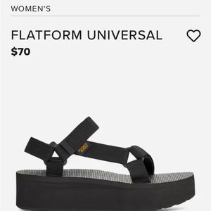 Size 5 black platform Tevas